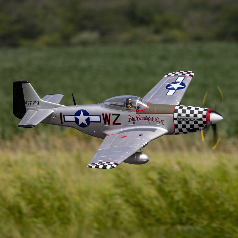 P-51D Mustang "Big Beautiful Doll" 1.5m BNF Basic with AS3X+ and SAFE Select, E-flite