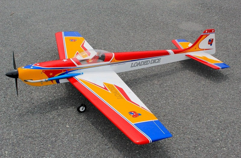 Loaded Dice 68.5" Classic Pattern Aerobatic, .65-.95, Red, Fixed Wire Gear, ARF Kit, Seagull Models