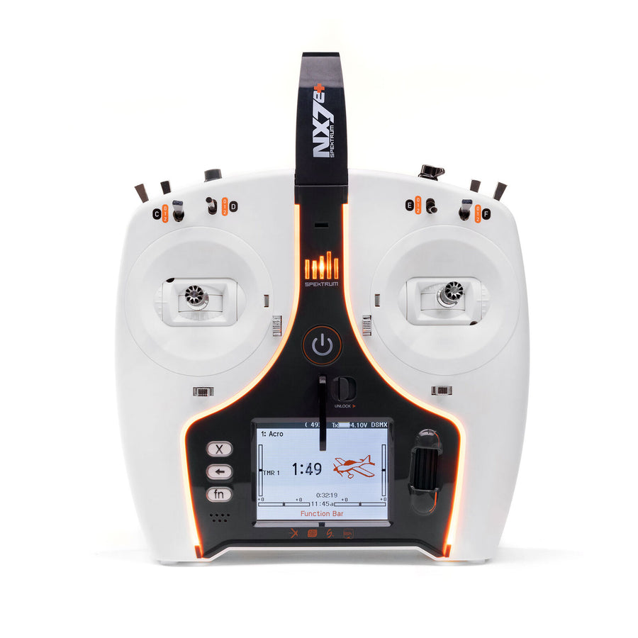 NX7e+ 14-Channel DSMX Transmitter Only, White, Spektrum