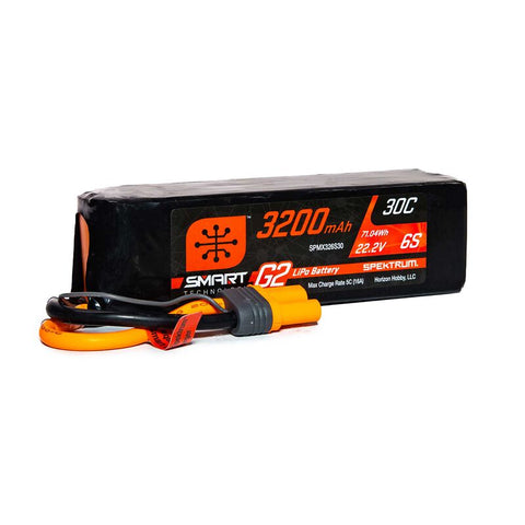 Spektrum 3200mAh 6S 22.2V 30C Smart G2 LiPo Battery: IC5