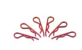 Body Clips (R Clips), Bent, Metallic Red, 6pkg, ArrowMax
