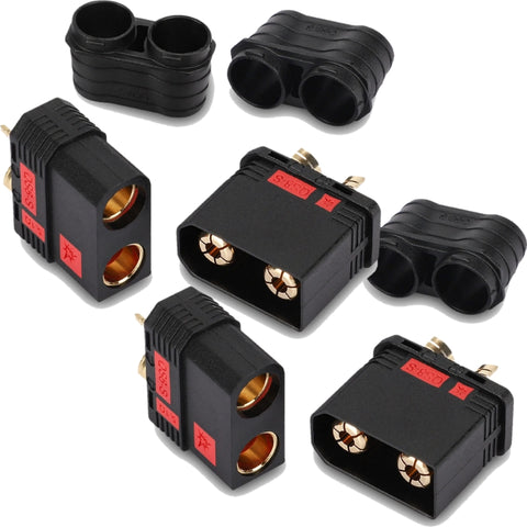 QS8-S Anti Spark Connector 8mm with cover in Black 2 Pair