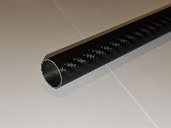19mm x 17mm x 1m Carbon Fibre Tube, 3K Matt Twille Woven