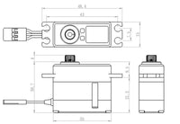 20kg @ 7.4V HV Metal Gear Mini Digital Servo, Savox SV-1261MG