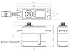 20kg @ 7.4V HV Metal Gear Mini Digital Servo, Savox SV-1261MG