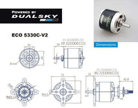 ECO 5330C V2 Brushless Outrunner Motor Set, 8 Cell, 280Kv, Dual Sky