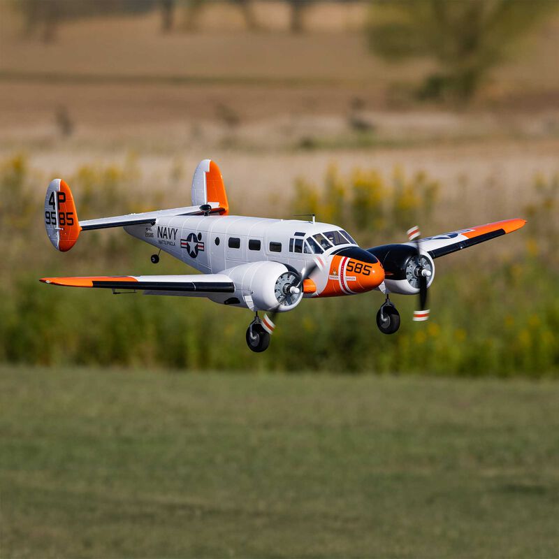 Beechcraft D18/RC-45J 1.5m BNF Basic with AS3X+ & SAFE Select, E-flite