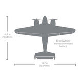 Beechcraft D18/RC-45J 1.5m BNF Basic with AS3X+ & SAFE Select, E-flite