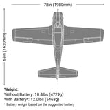 Carbon-Z T-28 Trojan 2.0m BNF Basic with AS3X and SAFE Select, E-flite