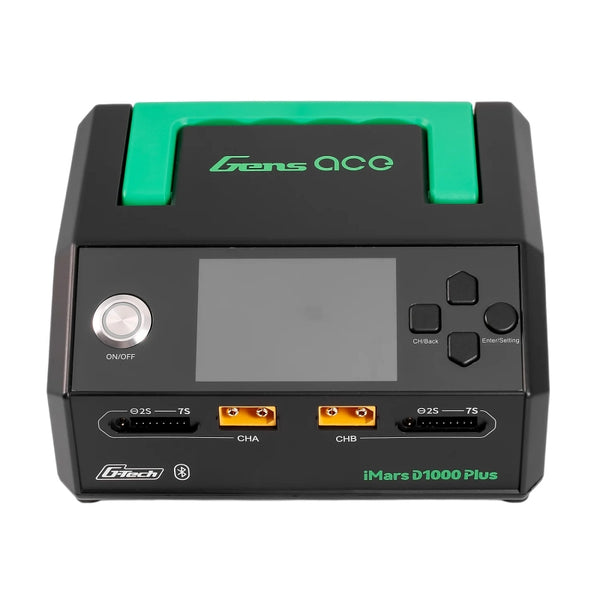 iMars D1000 Plus G-Tech Dual 500W AC Multi-Chemistry Smart Charger, Gens Ace