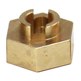 Brass Stock Wheels Hub, 7mm Hex: SCX24, HOT Racing