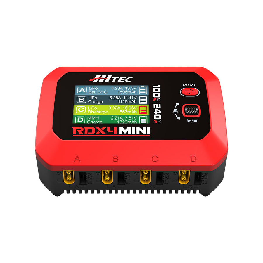 RDX4 Mini Quad 25W AC/DC Multi-Chemistry Smart Charger, Hitec