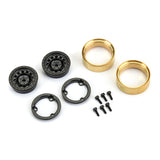 Rock Shooter Brass F/R 1.0" 7mm 1/24 Crawler Wheels (2) Black: SCX24, Pro-Line Racing