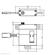 8.0kg @ 6V, Thin Wing, Digital, Metal Gear Servo, Savox SG-0211MG