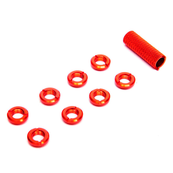 Radio Switch Nuts (8) & Wrench, Red, Spektrum