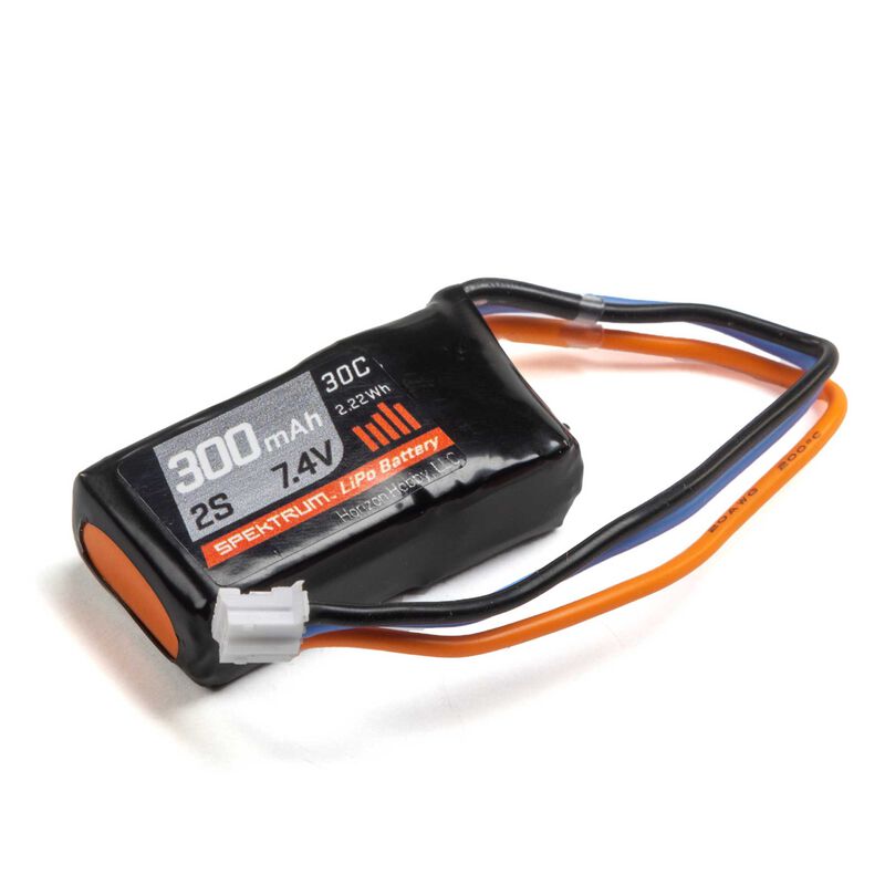 300mAh 2S 7.4V 30C LiPo Battery, UMX PH, Spektrum