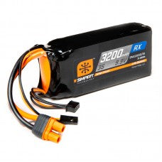 3200mAh 3S 9.9V 15C Smart LiFe ECU Battery IC3+RX Plug, Spektrum