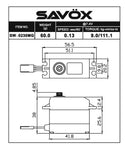 8kg @ 7.4V STD Size Waterproof Servo, Savox SW-0230MG PLUS
