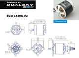 ECO 4130C V2 Brushless Outrunner Motor Set, 6 Cell, 375Kv, Dual Sky