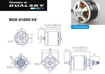 ECO 4120C V2 Brushless Outrunner Motor Set, 5 Cell, 560Kv, Dual Sky