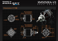 X-Motor XM5050EA-12 V3 Brushless Outrunner Motor Set, 5-6 Cell, 610Kv, Dual Sky