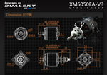 X-Motor XM5050EA-12 V3 Brushless Outrunner Motor Set, 5-6 Cell, 610Kv, Dual Sky
