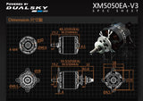 X-Motor XM5050EA-12 V3 Brushless Outrunner Motor Set, 5-6 Cell, 610Kv, Dual Sky