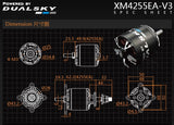 X-Motor XM4255EA-10 V3 Brushless Outrunner Motor Set, 5-6 Cell, 620Kv, Dual Sky