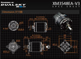 X-Motor XM3548EA-10 V3 Brushless Outrunner Motor Set, 4-5 Cell, 740Kv, Dual Sky