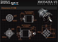 X-Motor XM3542EA-11 V3 Brushless Outrunner Motor Set, 3-4 Cell, 880Kv, Dual Sky