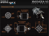 X-Motor XM3542EA-11 V3 Brushless Outrunner Motor Set, 3-4 Cell, 880Kv, Dual Sky