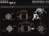 X-Motor XM2838EA-10 V3 Brushless Outrunner Motor Set, 2-3 Cell, 1250Kv, Dual Sky