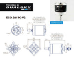 ECO 2814C V2 Brushless Outrunner Motor Set, 3 Cell, 1120Kv, Dual Sky