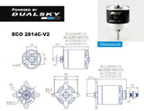 ECO 2814C V2 Brushless Outrunner Motor Set, 3 Cell, 1120Kv, Dual Sky