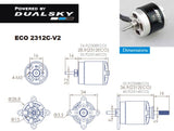 ECO 2312C V2 Brushless Outrunner Motor Set, 2-3 Cell, 1150Kv, Dual Sky