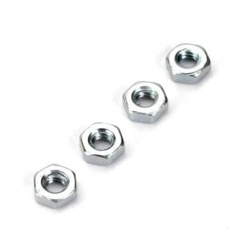 4mm (M4) Steel Hex Nuts, Zinc Plated, 4pkg, Du-Bro