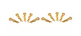 Body Clips (R Clips), Small, Bent, Gold, 10pkg, ArrowMax