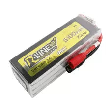 5100mAh 6S 22.2V 95C LiPo, AS150 Plug, Tattu R-Line, Gens Ace