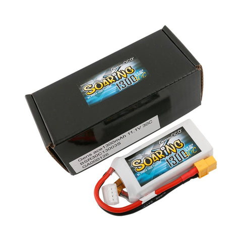 1300mAh 3S 11.1V 30C LiPo, XT60 Plug, Gens Ace