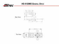 HS-5125MG Slim Metal Gear Wing Servo, Hitec