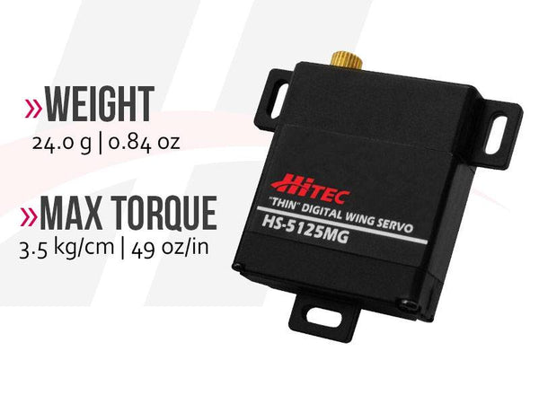 HS-5125MG Slim Metal Gear Wing Servo, Hitec
