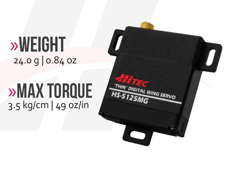 HS-5125MG Slim Metal Gear Wing Servo, Hitec
