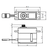 12kg @ 7.4V HV Metal Gear Mini Digital Servo, Savox SV-1260MG