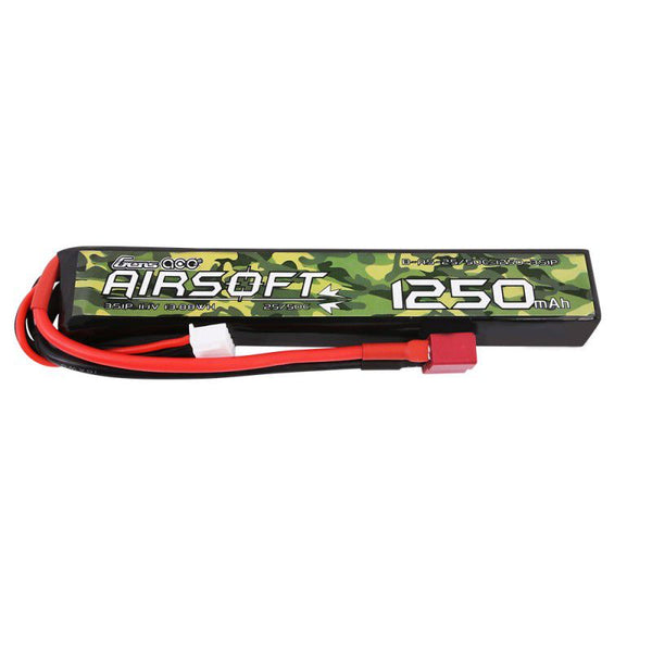 1250mAh 3S 11.1V 25C Airsoft Gun LiPo Battery Deans Plug, Gens Ace