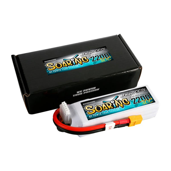 2200mAh 4S 14.8V 30C LiPo, EC3 Plug, Gens Ace