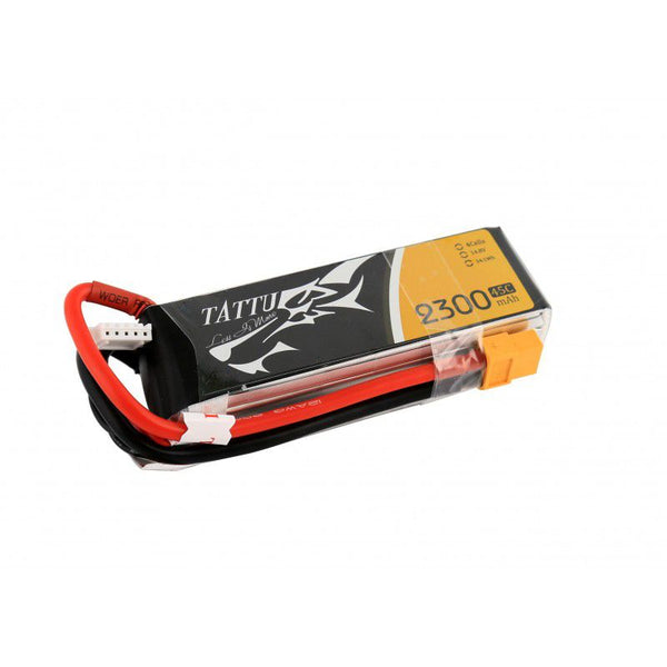 2300mAh 4S 14.8V 45C LiPo, XT60 Plug, Gens Ace Tattu