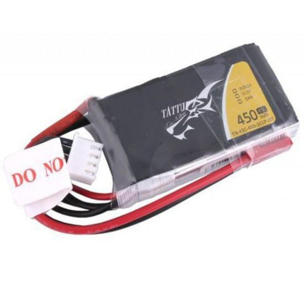 450mAh 3S 11.1V 45C LiPo, JST Plug, Gens Ace Tattu