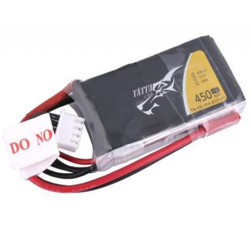 450mAh 3S 11.1V 45C LiPo, JST Plug, Gens Ace Tattu
