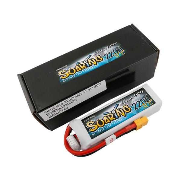 2200mAh 3S 11.1V 30C LiPo, XT60 Plug, Gens Ace