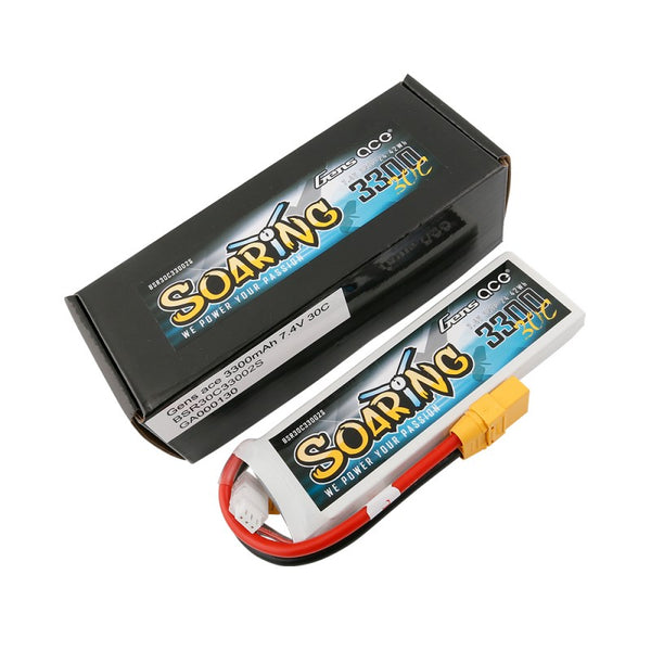 3300mAh 2S 7.4V 30C LiPo, XT90 Plug, Gens Ace